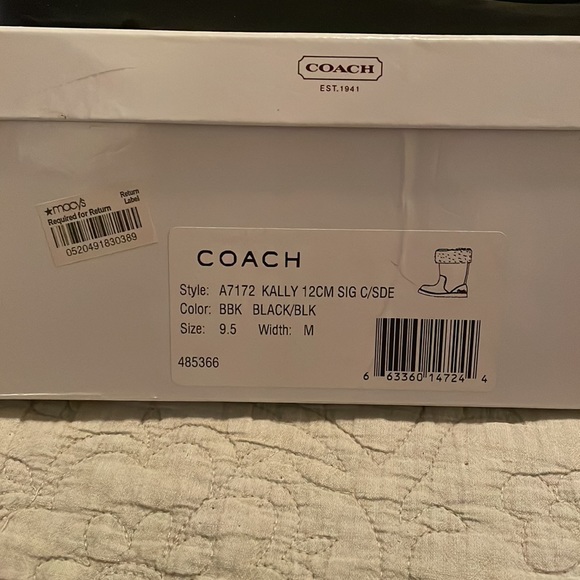 Coach Kelly black snow boots with box and packaging won’t once! Size 9.5 - Picture 2 of 4